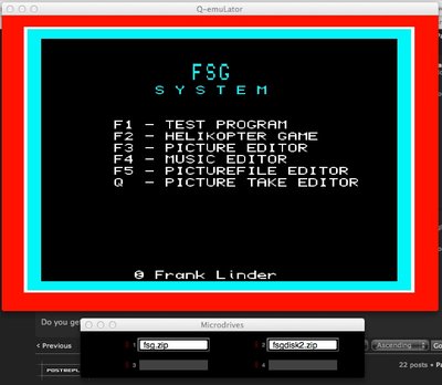Starting screen