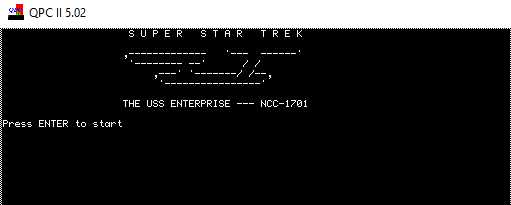 Startup screen